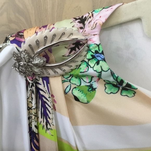 Roberto Cavalli Floral Sleeveless Dress shoulder Pin - EU38 - Picture 6 of 10